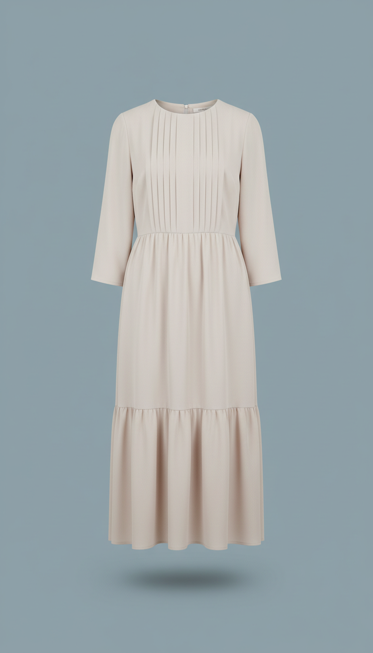 Porcelain Crepe Midi Dress