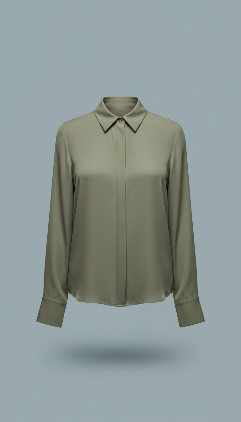 Olive Mist Tailored Blouse